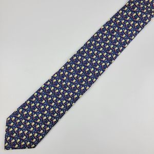 Vineyard Vines 100% Silk Tie Shot Glass On Skis On Blue Winter Christmas 60 x 3